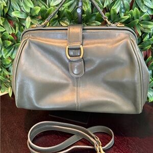 Vintage Coach Green Leather Hudson Satchel